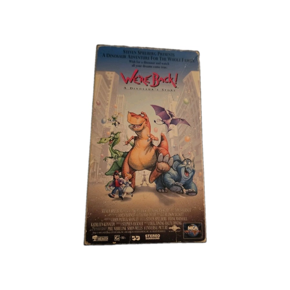 We're Back! A Dinosaurs Story VHS 1995 Slip Sleeve